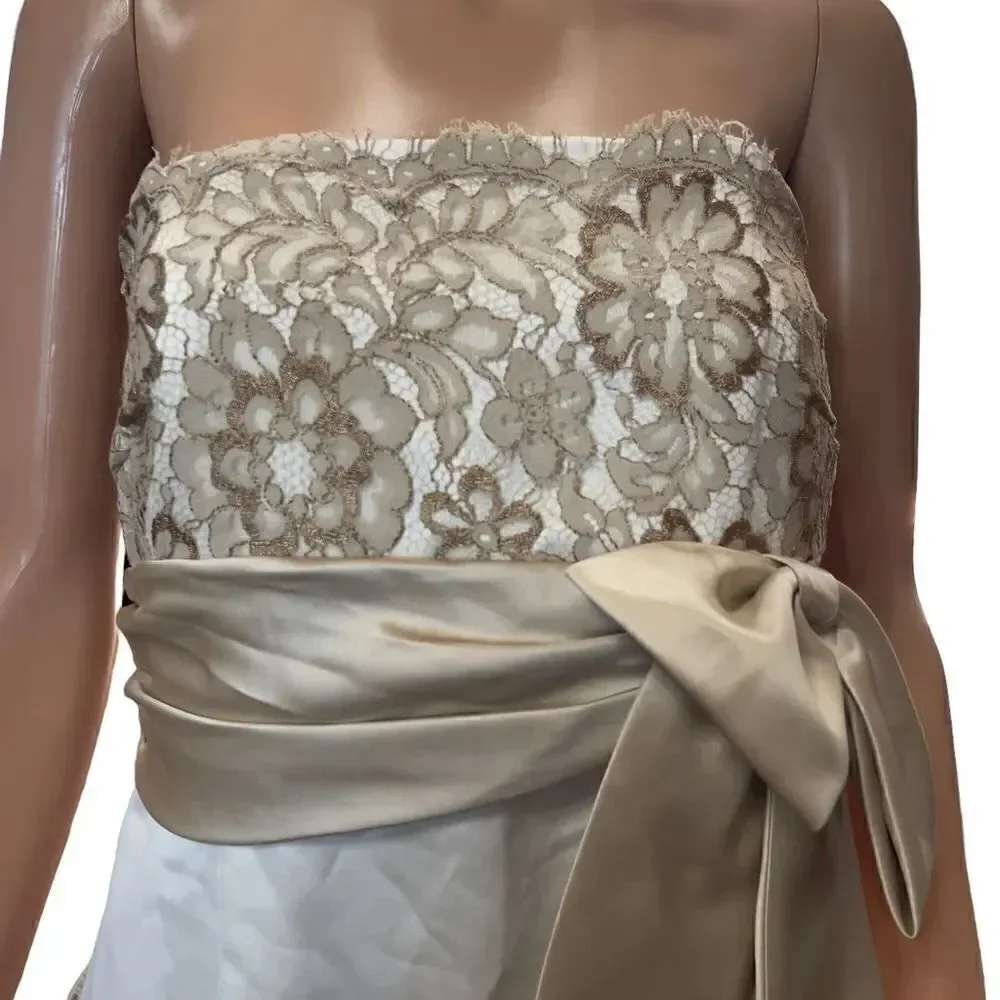 Nine 2 Nine Strapless Lace & Satin Long Gown Size 10 NWT